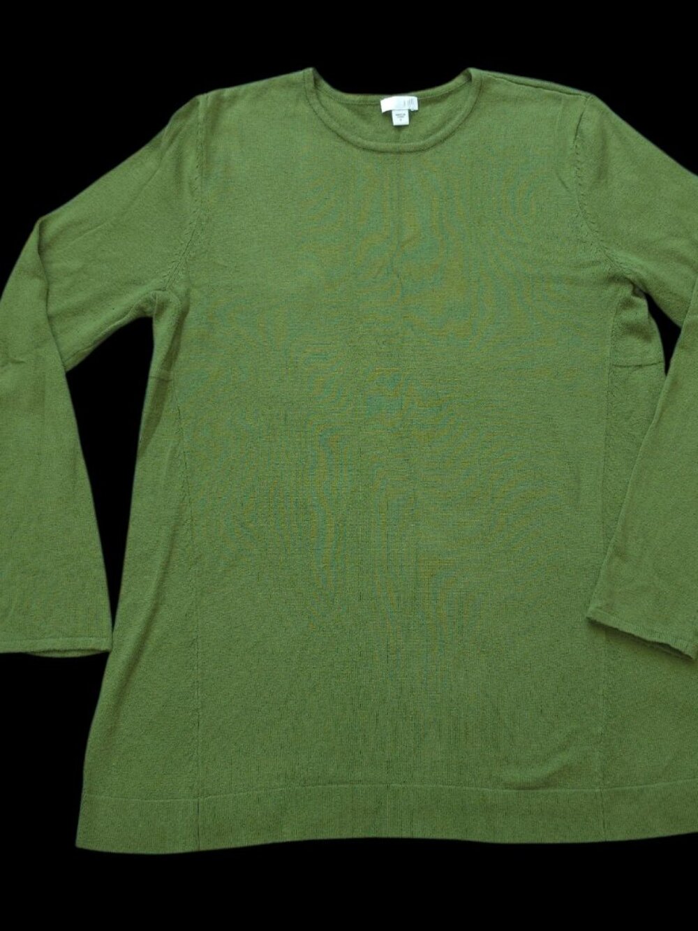J. Jill Moss Green Tunic Length Cozy & Soft Crewneck Sweater Size Small GUC